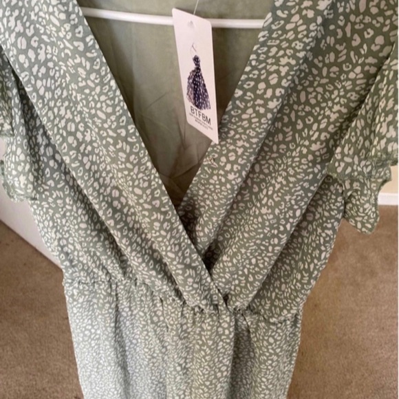 BTFBM Women Summer Bohemian Floral Casual Wrap V Neck Ruffle Cap Sleeveless,sizS - Picture 9 of 9